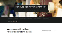 Desktop Screenshot of blog.akustikstoff.com