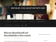 Tablet Screenshot of blog.akustikstoff.com
